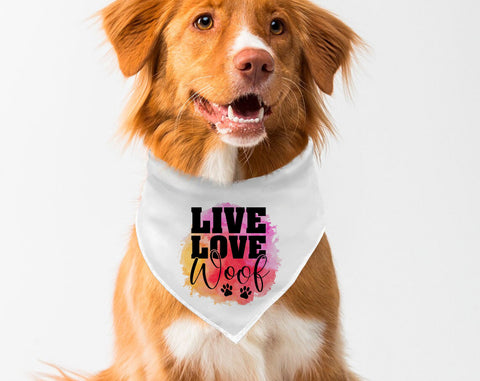 Dog Bandana Sublimation Designs Bundle, 20 Designs, Dog Bandana PNG Files, I Like Big Bones And I Cannot Lie PNG, Live Love Woof PNG Sublimation HappyDesignStudio 