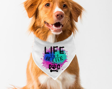 Dog Bandana Sublimation Designs Bundle, 6 Dog Bandana PNG Files, Eat Sleep Bark Repeat PNG, Treat Junkie PNG, Life Is Better With A Dog PNG Sublimation HappyDesignStudio 