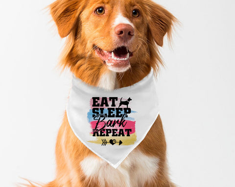 Dog Bandana Sublimation Designs Bundle, 6 Dog Bandana PNG Files, Eat Sleep Bark Repeat PNG, Treat Junkie PNG, Life Is Better With A Dog PNG Sublimation HappyDesignStudio 