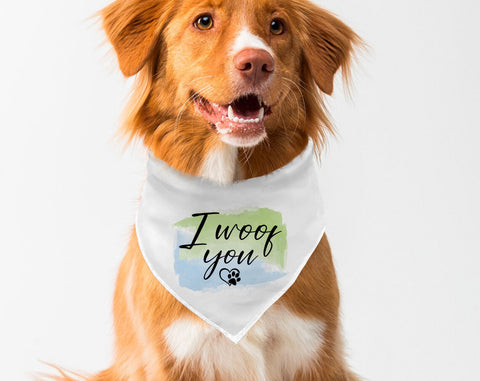 Dog Bandana Sublimation Designs Bundle, 6 Dog Bandana PNG Files, Trouble Never Looked So Sweet PNG, I Always Have Time For Treats PNG, I Woof You PNG Sublimation HappyDesignStudio 