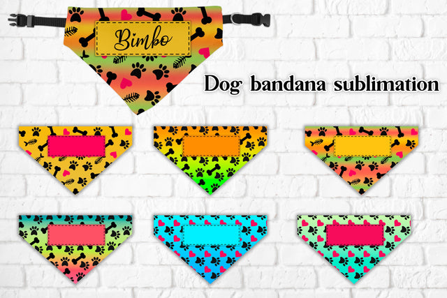 Dog bandana sublimation | Pet paws design bundle Sublimation Svetana Studio 
