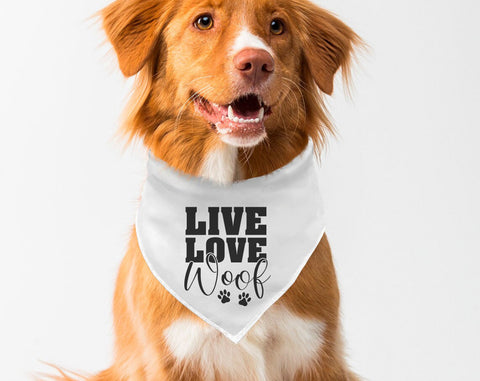Dog Bandana SVG Bundle, 25 Designs, Funny Dog Bandana SVG Cut Files, Dog Quotes SVG, Live Love Woof SVG SVG HappyDesignStudio 