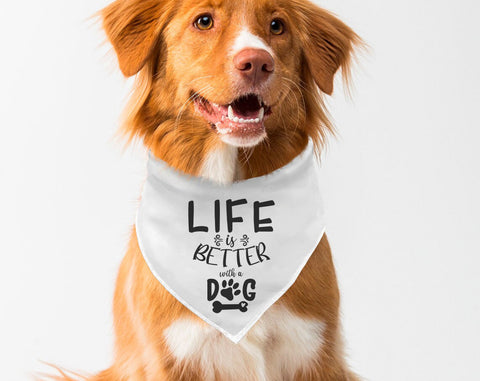 Dog Bandana SVG Bundle, 6 Designs, Dog Bandana Cut Files for Cricut, Silhouette, Life Is Better With A Dog SVG, Totally Pettable SVG, Fetch It Yourself SVG SVG HappyDesignStudio 