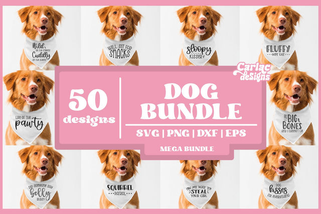 Dog Bandana SVG Bundle | Dog Mega Bundle | Funny Dog SVG SVG Carla C Designs 