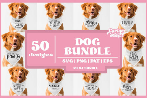 Dog Bandana SVG Bundle | Dog Mega Bundle | Funny Dog SVG SVG Carla C Designs 