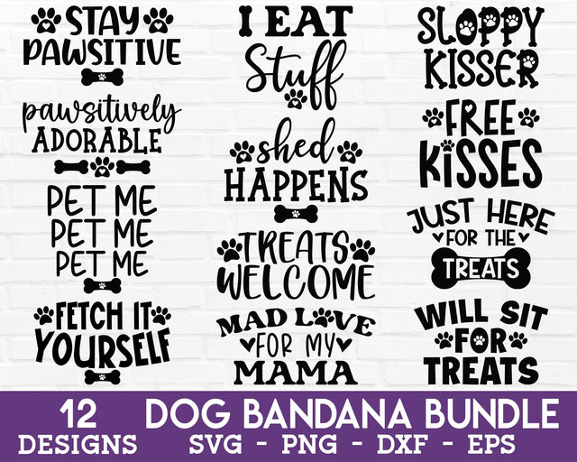 Dog Bandana SVG Bundle - Funny Dog Bandana SVG, Dog Shirt SVG, Funny Dog SVG, Dog Lover SVG, Dog Bandana PNG SVG GraphicsTreasures 