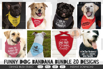 Dog Bandana SVG Bundle Funny Quotes For Cricut SVG OrangeBrushStudio 