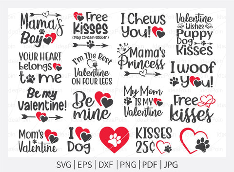 Dog Bandana svg Bundle, Valentine's Day Dog Bandana svg, Valentine's Day svg, Dog valentine svg, Dog Life svg, dog valentine quotes, Dog SVG Dinvect 