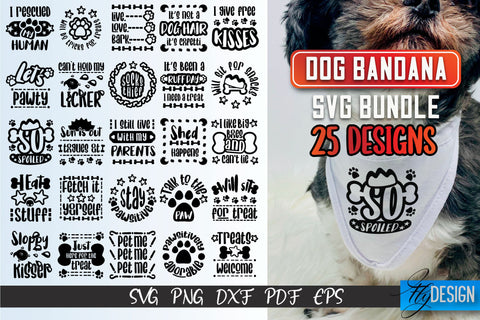 Dog Bandana SVG | Dogs SVG Bundle | Pet Lovers Bundle | Paws SVG Fly Design 