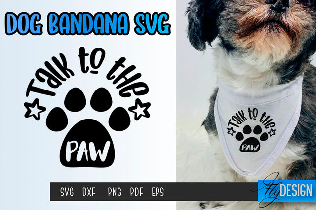 Dog Bandana SVG | Dogs SVG | Pet Lovers | Paws SVG Fly Design 