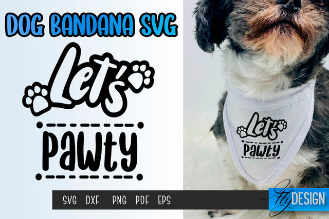 Dog Bandana SVG | Dogs SVG | Pet Lovers | Paws SVG Fly Design 
