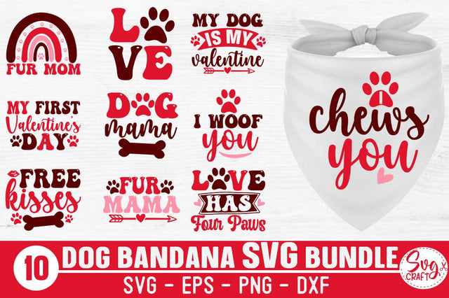 Dog Bandana Valentine's Day SVG Bundle SVG Svgcraft 