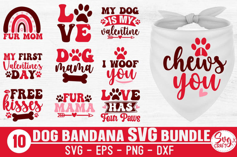 Dog Bandana Valentine's Day SVG Bundle SVG Svgcraft 