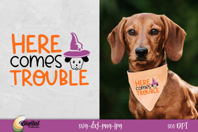 Dog Bandanas SVG. Dog Ornaments SVG. Here Comes Trouble SVG. SVG Evgenyia Guschina 