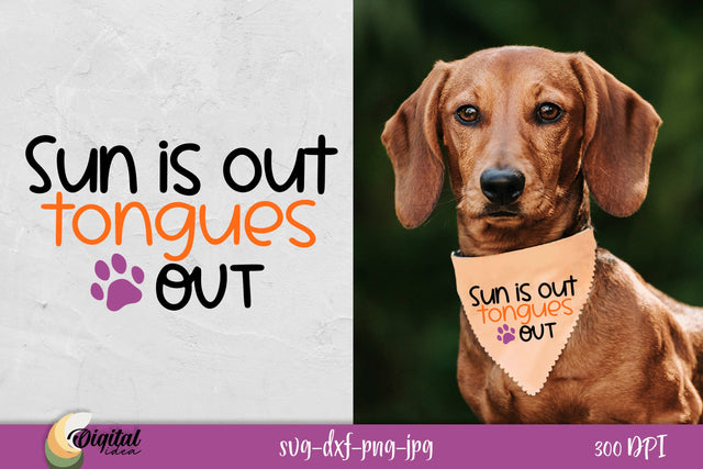 Dog Bandanas SVG. Dog Ornaments SVG. Sun IsOut Tongues Out. SVG Evgenyia Guschina 