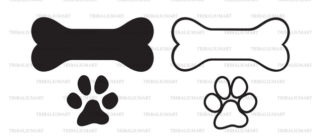 Dog bone and paw SVG TribaliumArtSF 