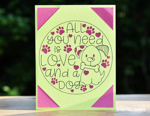 Dog card bundle. Works with the Cricut Joy! SVG Digital Gems 