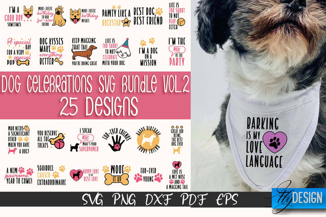 Dog Celebrations SVG Design | Dog SVG Quotes | Dog Celebration SVG Quotes v.2 SVG Fly Design 