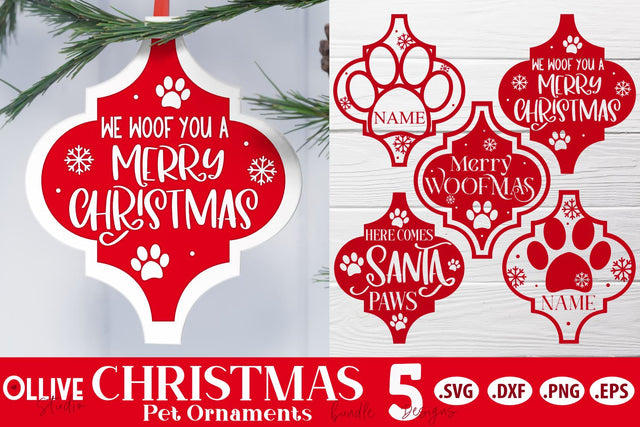 Dog Christmas Arabesque Ornament Bundle SVG SVG Ollive Studio 