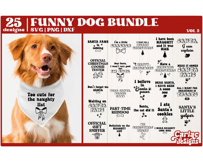 Dog Christmas Bandana SVG Bundle | Funny Dog Bandana SVG SVG Carla C Designs 
