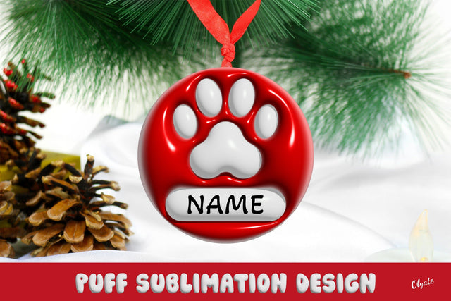 Dog Christmas Ornament. 3D Inflated PNG Sublimation Olga Terlyanskaya 