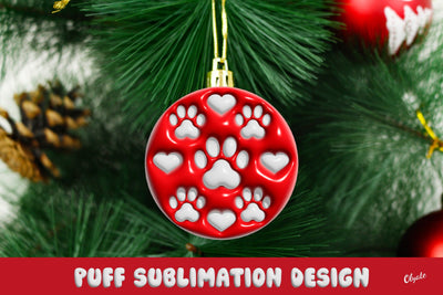Dog Christmas Ornament. 3D Inflated Puff Sublimation Sublimation Olga Terlyanskaya 
