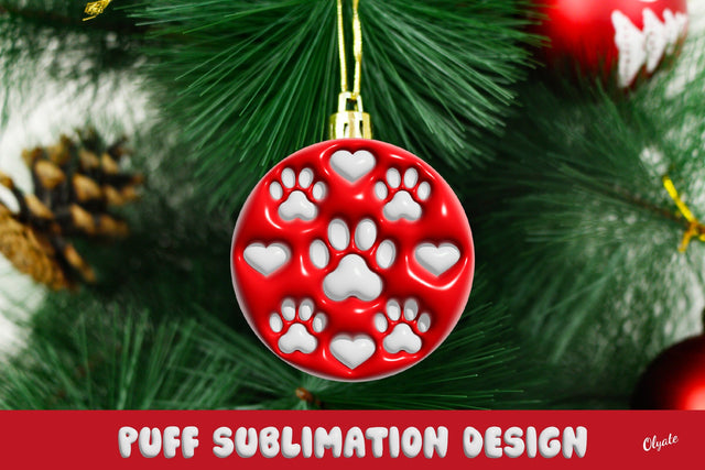 Dog Christmas Ornament. 3D Inflated Puff Sublimation Sublimation Olga Terlyanskaya 
