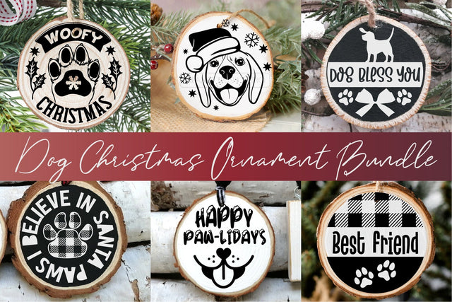Dog Christmas Ornament Bundle 6 SVG Xmas Round Ornament SVG OrangeBrushStudio 