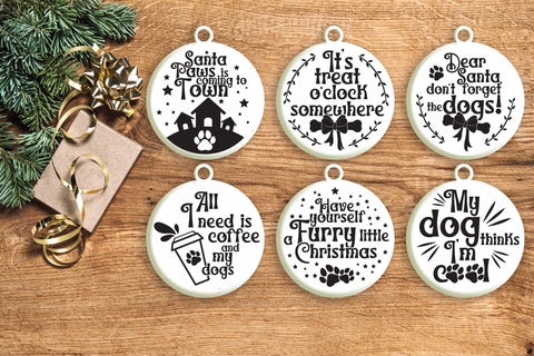 Dog Christmas Ornament Svg Bundle. Round Christmas Ornaments Svg. Merry Christmas Svg. Pet Animal Quotes, Sayings, Phrases Dxf Eps Png Pdf SVG Mint And Beer Creations 