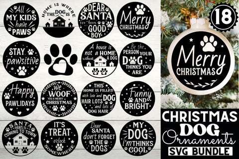 Dog Christmas Ornament SVG Bundle SVG DESIGNISTIC 