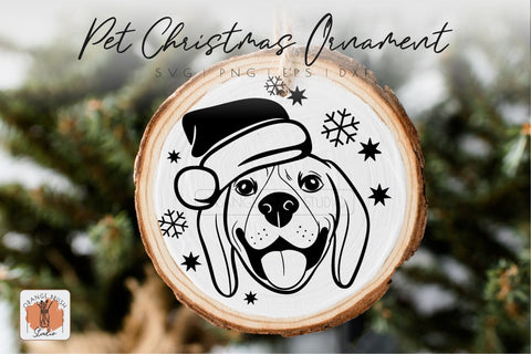Dog Christmas Ornament SVG Dog Face Round Ornament SVG OrangeBrushStudio 