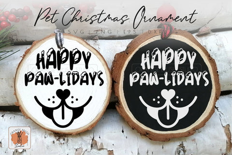 Dog Christmas Ornament SVG Funny Happy Holidays Quote SVG OrangeBrushStudio 