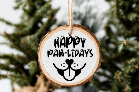 Dog Christmas Ornament SVG Funny Happy Holidays Quote SVG OrangeBrushStudio 