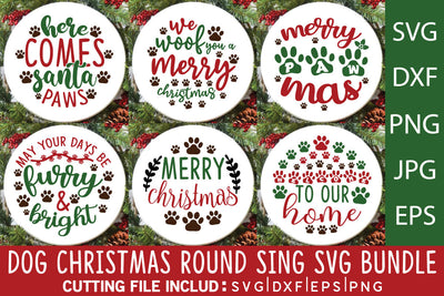 Dog Christmas Round Svg Bundle SVG md faruk hossain 
