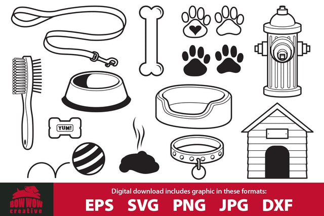 Dog Clipart & SVG Cutting Files Bundle SVG Bow Wow Creative 