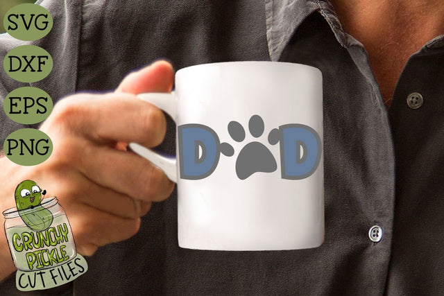 Dog Dad / Cat Dad Paw Print SVG File SVG Crunchy Pickle 