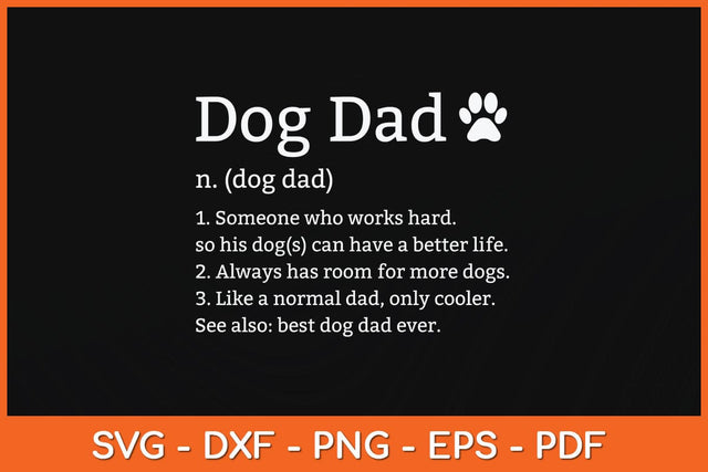 Dog Dad Definition Funny Fathers Day Svg Cutting File SVG Helal 