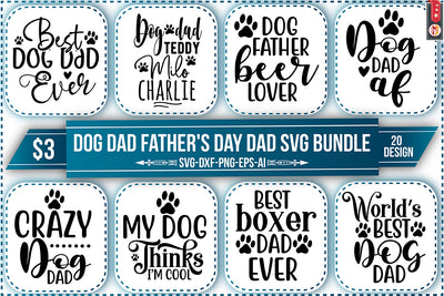 Dog Dad Father's Day SVG Bundle SVG Nbd161 