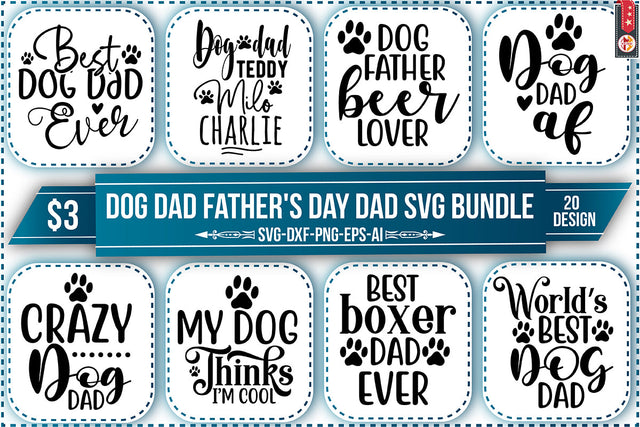 Dog Dad Father's Day SVG Bundle SVG Nbd161 