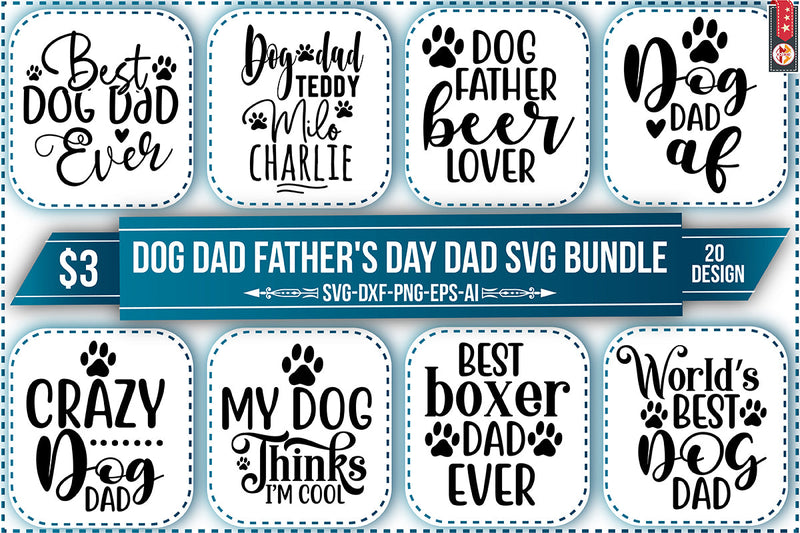 Dog Dad Father's Day SVG Bundle SVG Nbd161 