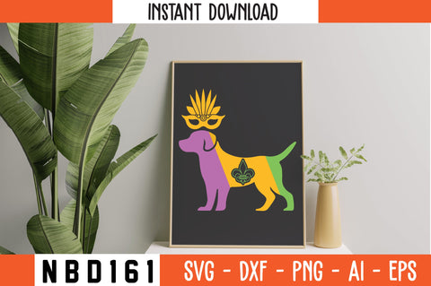 DOG DAD MOM LOVER FUNNY MARDI GRAS Svg Design SVG Nbd161 
