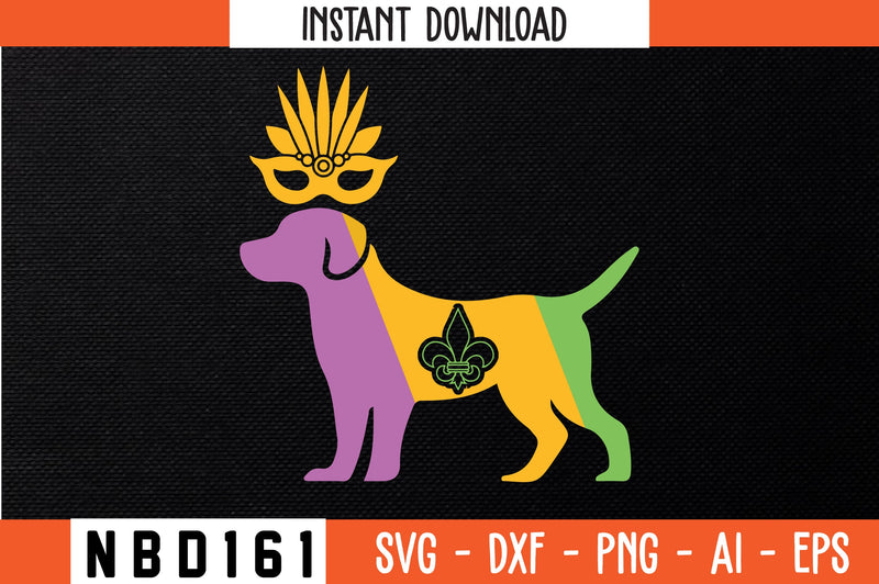 DOG DAD MOM LOVER FUNNY MARDI GRAS Svg Design SVG Nbd161 