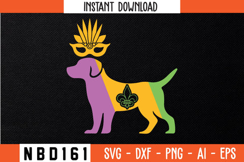 DOG DAD MOM LOVER FUNNY MARDI GRAS Svg Design SVG Nbd161 