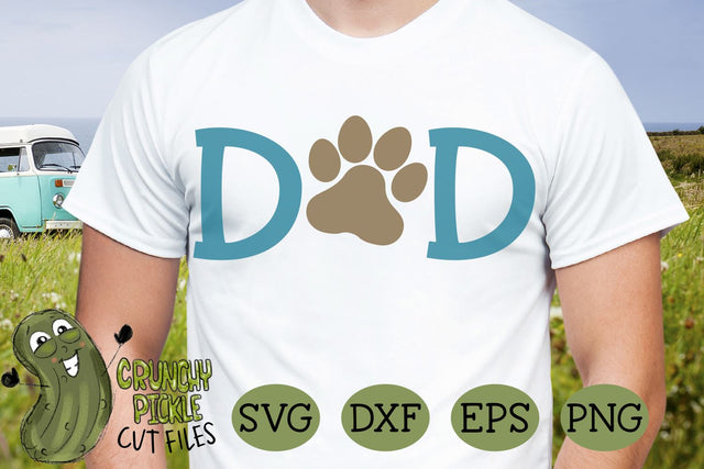 Dog Dad Paw SVG SVG Crunchy Pickle 