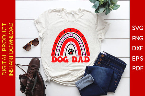 Dog Dad Rainbow Valentine's Day SVG PNG EPS Cut File SVG Creativedesigntee 
