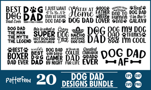 Dog Dad SVG Designs Bundle SVG PatternFeed8 