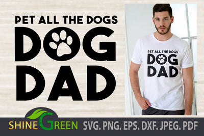 Dog Dad SVG with paw for Pet Lovers, Men SVG Shine Green Art 
