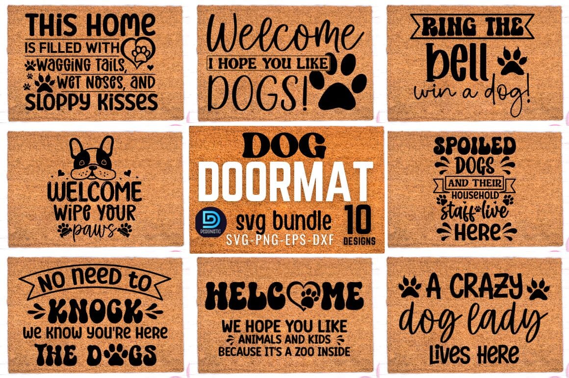 Dog Door Mat SVG Bundle