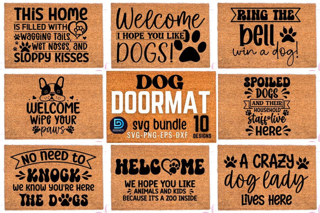 Dog Doormat SVG Bundle SVG DESIGNISTIC 