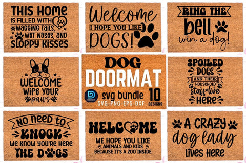Dog Doormat SVG Bundle SVG DESIGNISTIC 